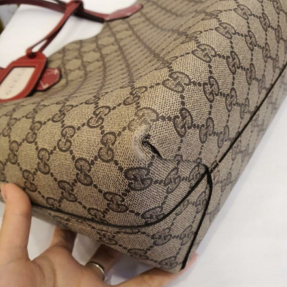 Gucci Beige GG and Red Leather Supreme Monogram - Picture 7 of 8